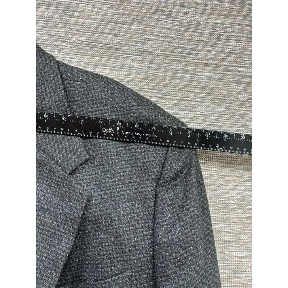 Joseph & Feiss Blazer Mens 52 Gray Wool Check Tweed Sport Coat Jacket Lined